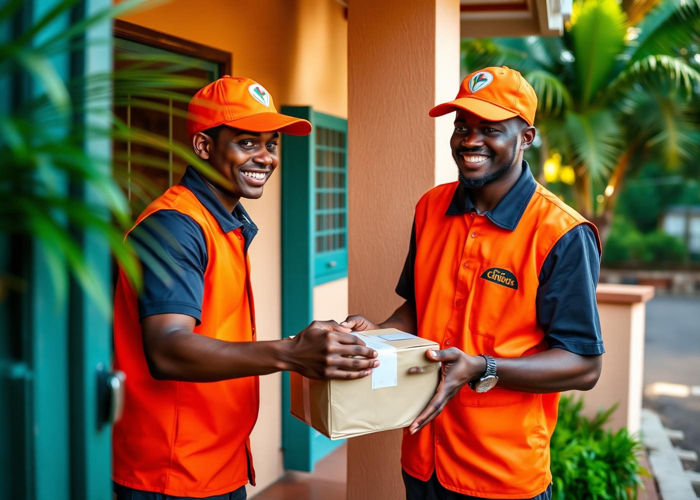 Kimtech courier delivering a parcel
